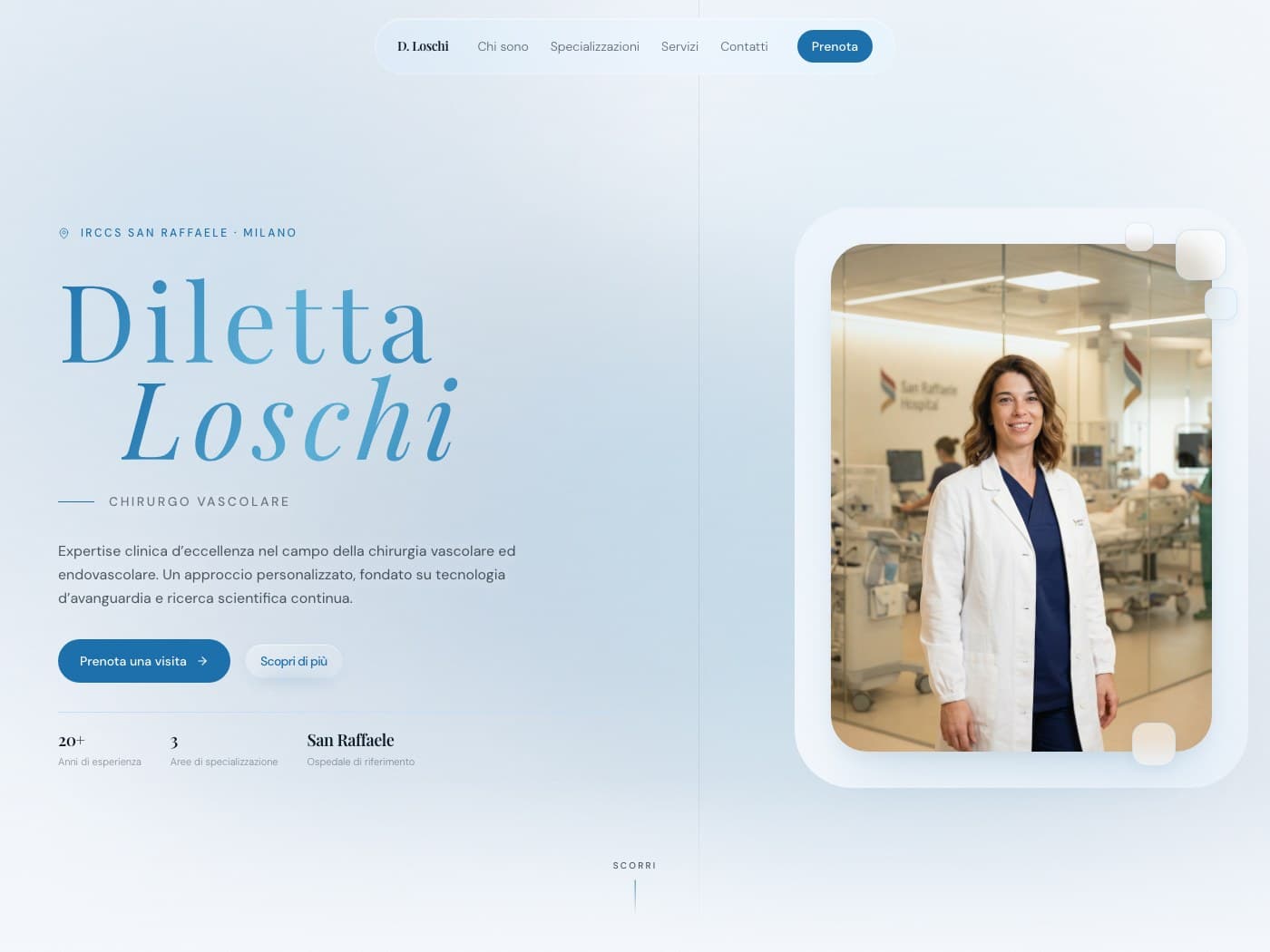 Schermata del sito Diletta Loschi