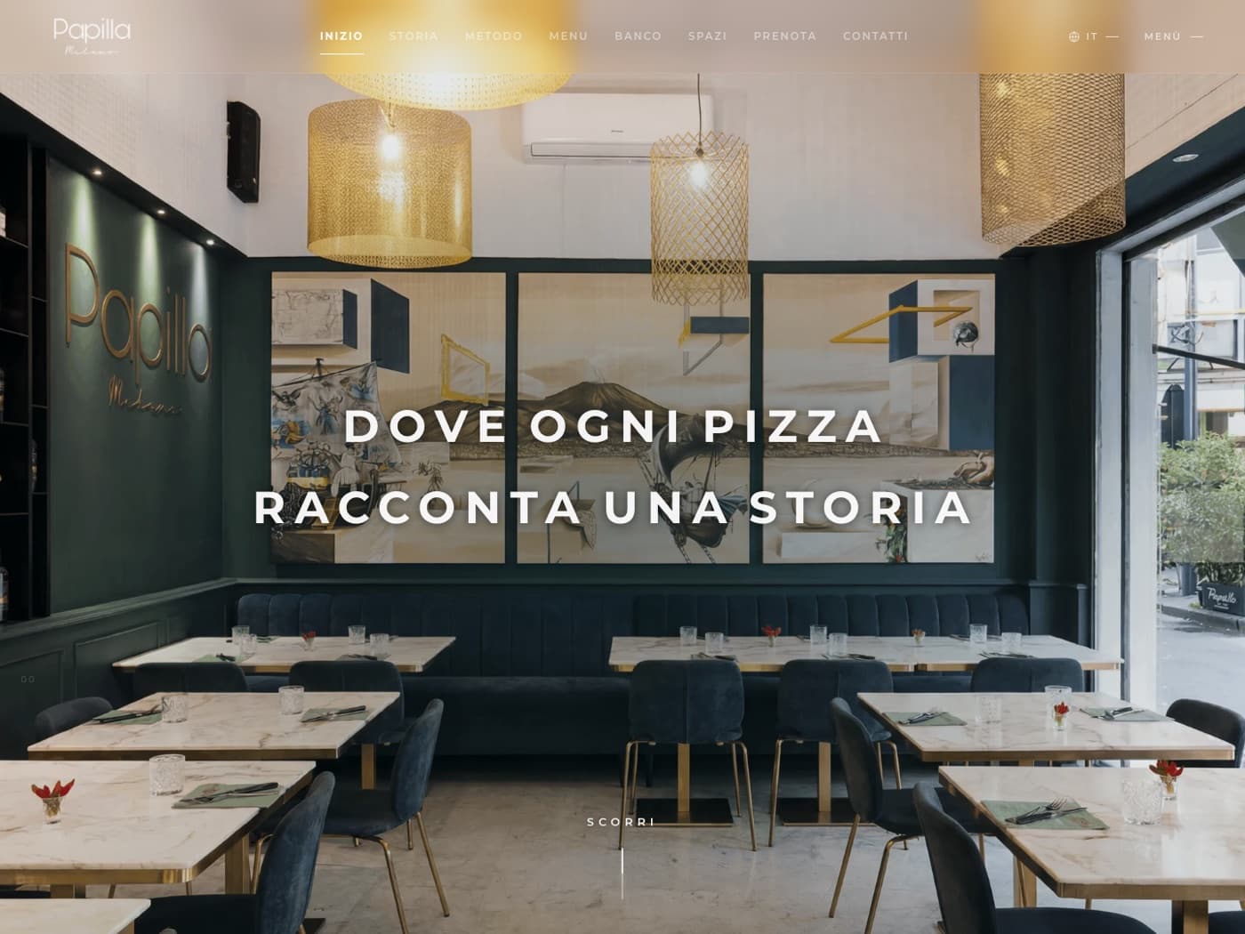 Schermata del sito Papilla Milano