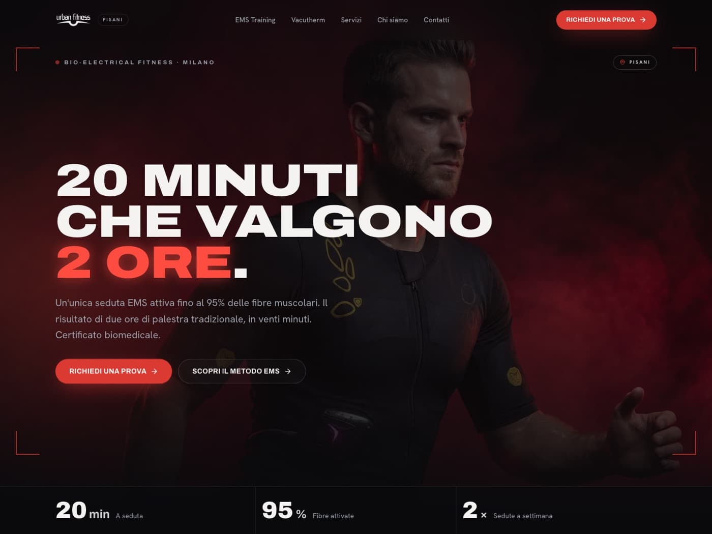 Schermata del sito Urban Fitness